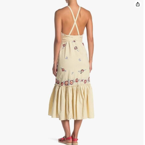 Free People Chrysanthemum Kiss Embroidered Midi Dress - Picture 2 of 4